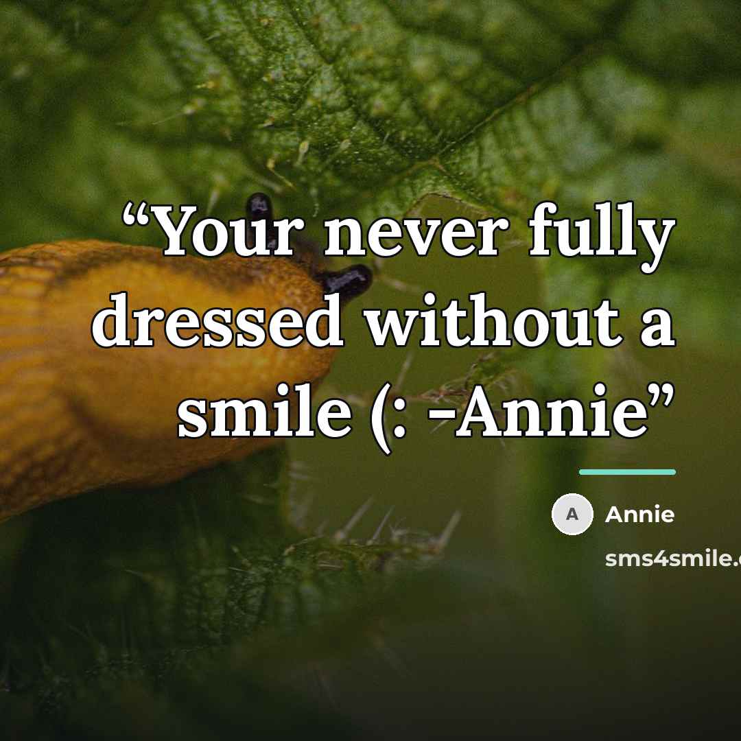 “Your never fully dressed without a smile (: -Annie” quote by Annie