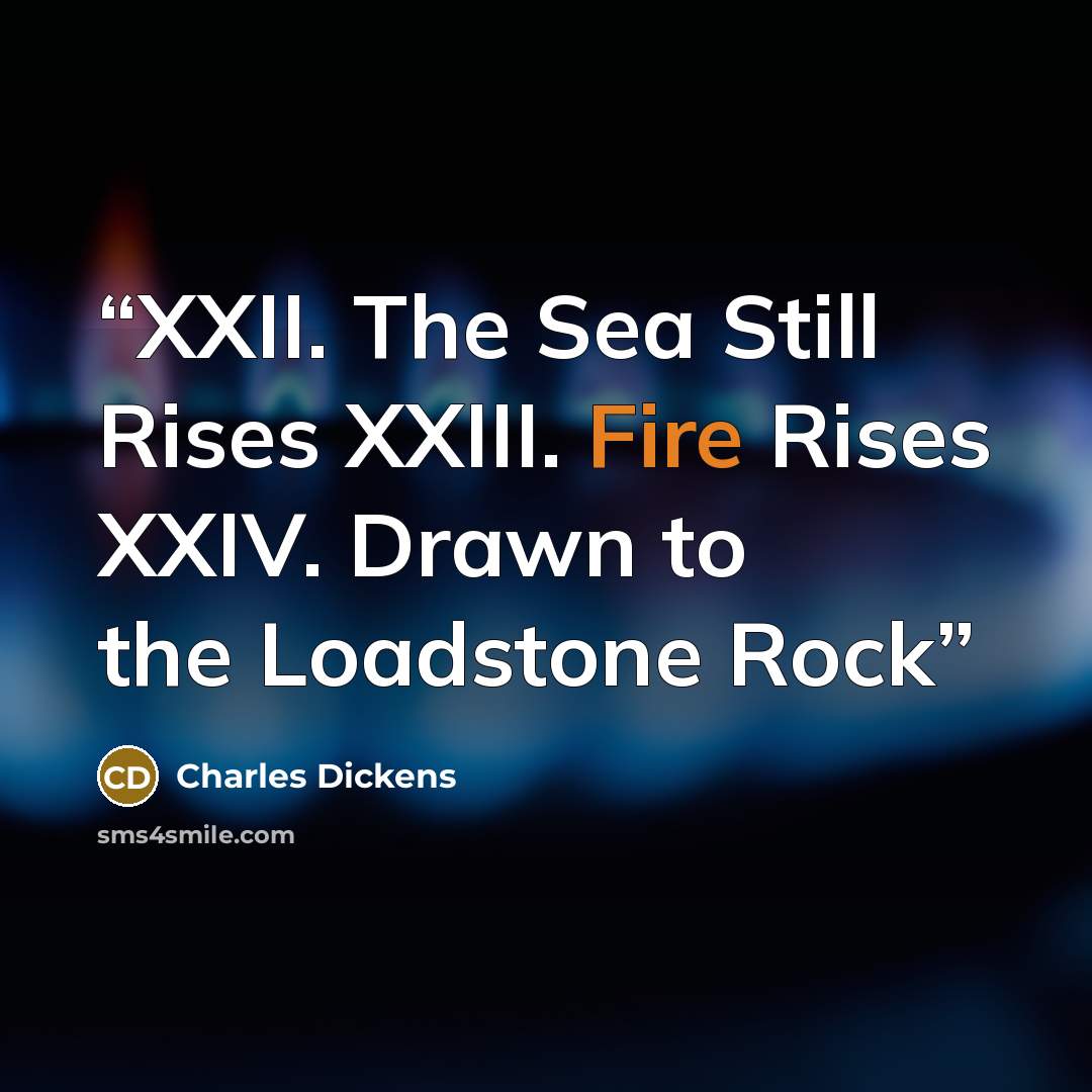 “XXII. The Sea Still Rises XXIII. Fire Rises XXIV. Drawn to the Loadstone Rock” quote by Charles Dickens