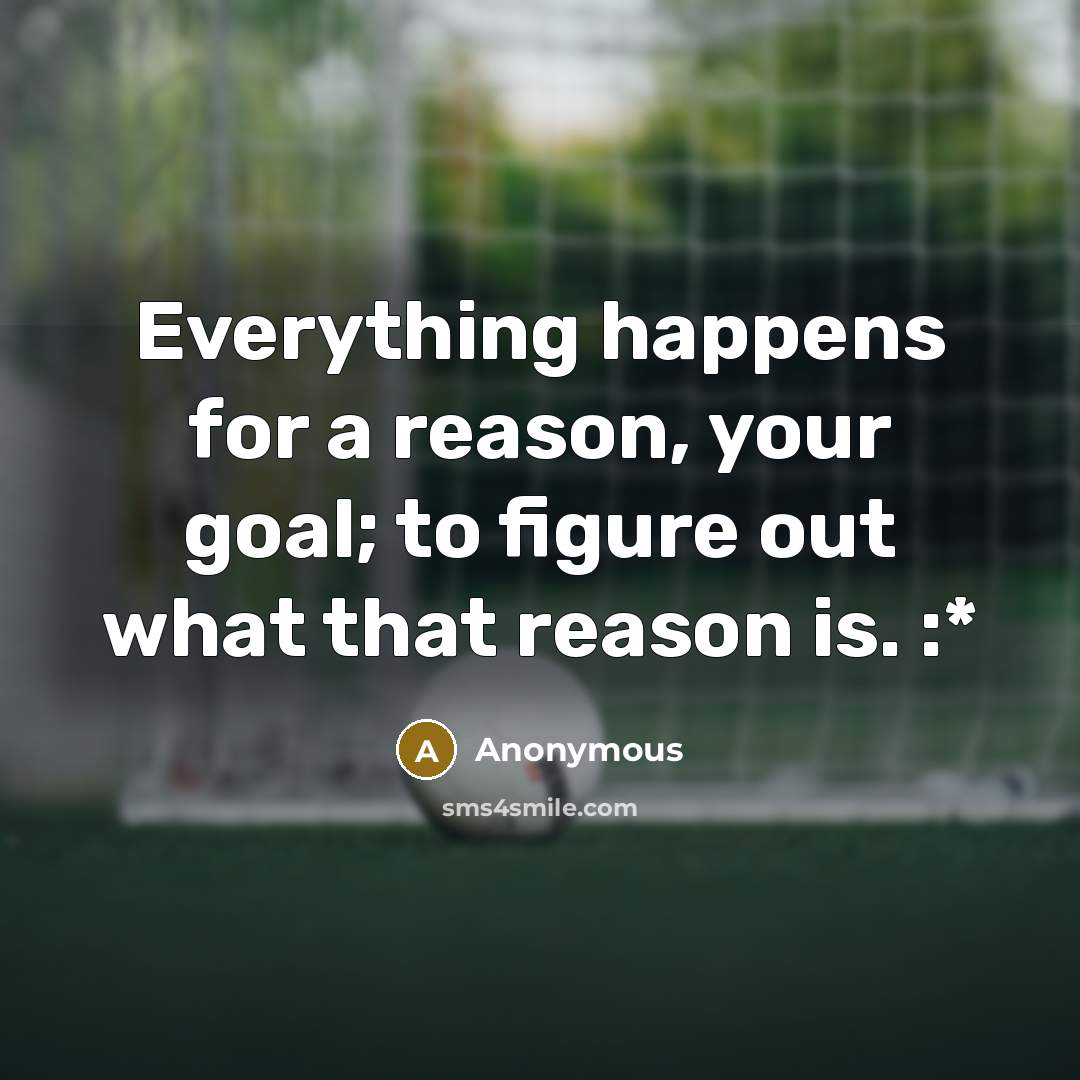 “Everything happens for a reason, your goal; to figure out what that reason is. :*” quote by Anonymous