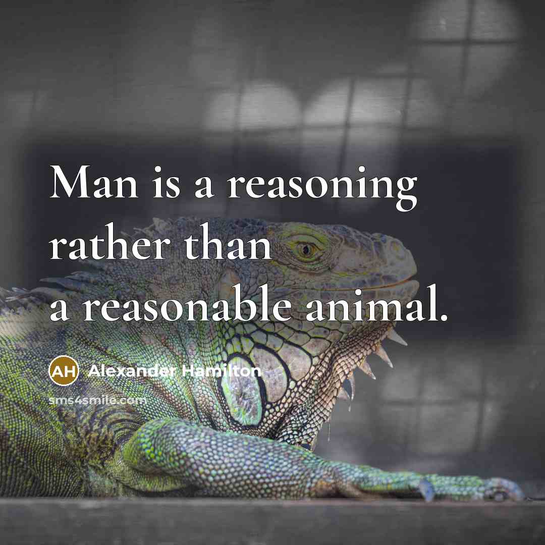 “Man is a reasoning rather than a reasonable animal.” quote by Alexander Hamilton