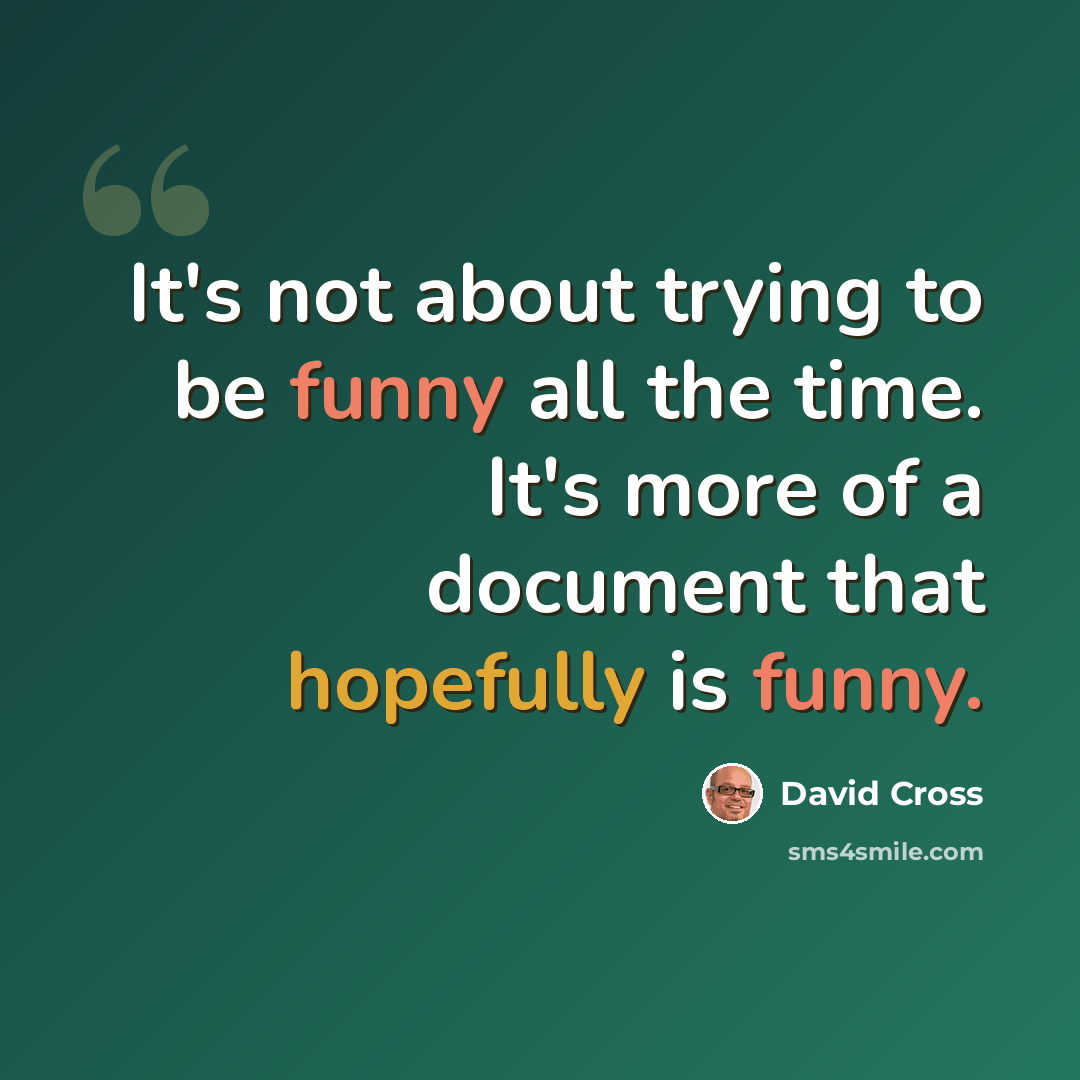 “It's not about trying to be funny all the time. It's more of a document that hopefully is funny.” quote by David Cross