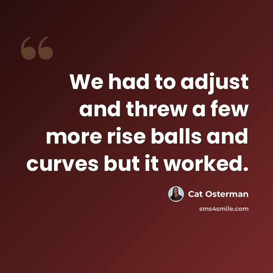 “We had to adjust and threw a few more rise balls and curves but it worked.” quote by Cat Osterman