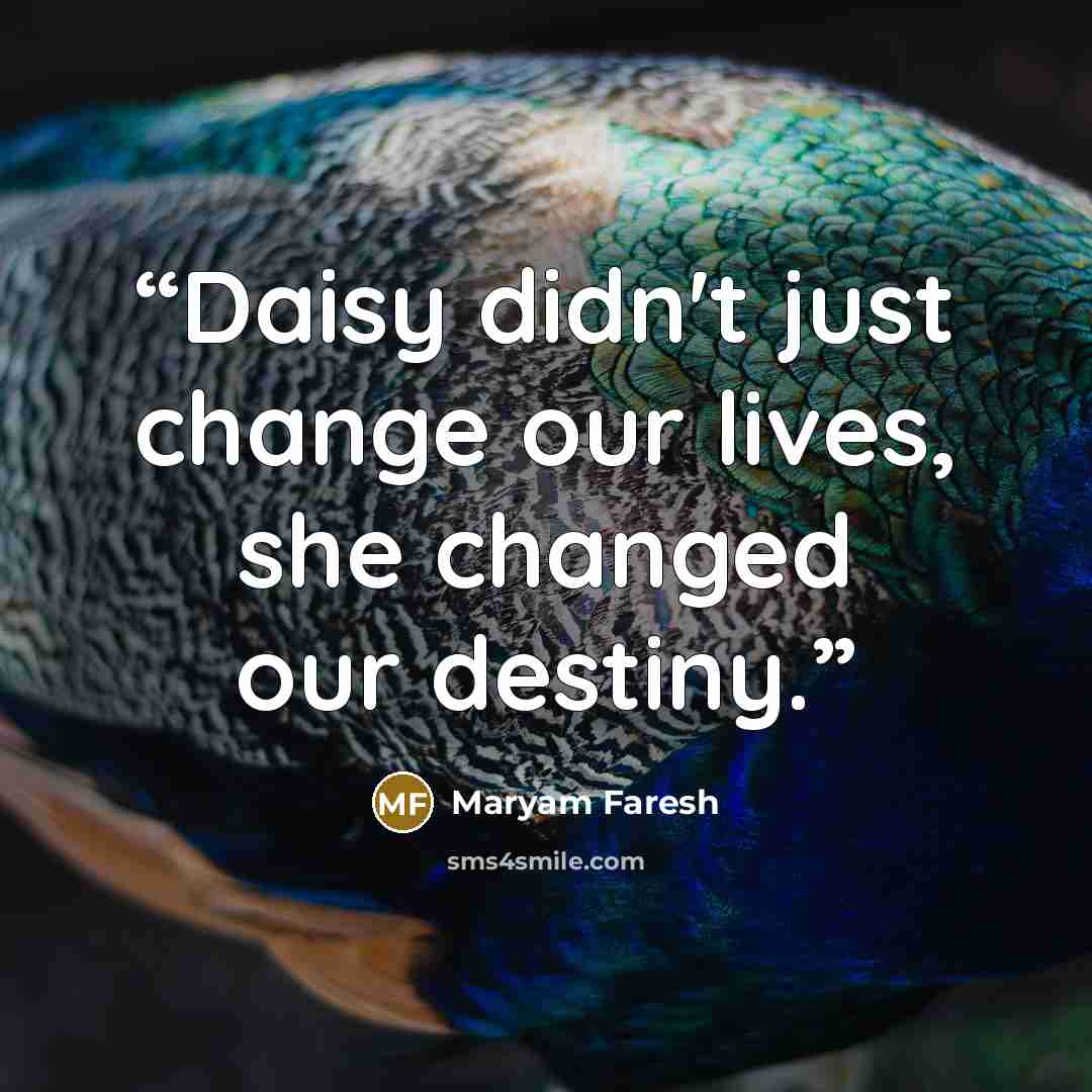 “Daisy didn't just change our lives, she changed our destiny.” quote by Maryam Faresh
