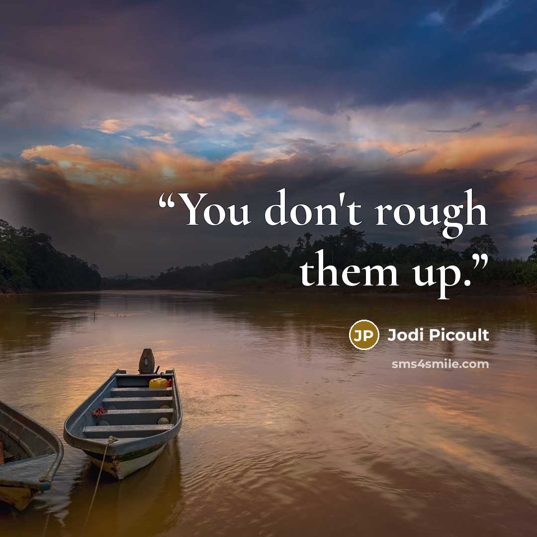 “You don't rough them up.” quote by Jodi Picoult