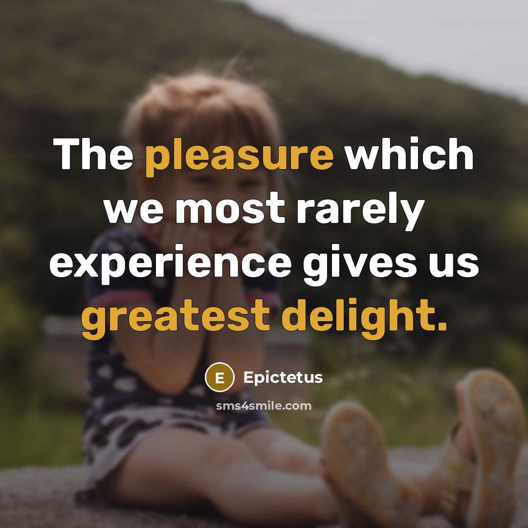 “The pleasure which we most rarely experience gives us greatest delight.” quote by Epictetus