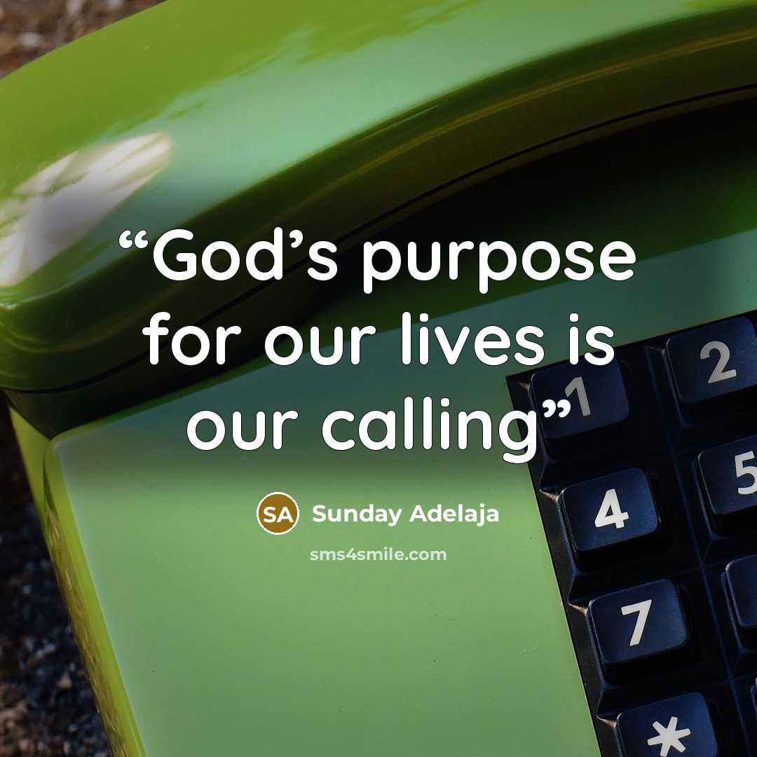 “God’s purpose for our lives is our calling” quote by Sunday Adelaja