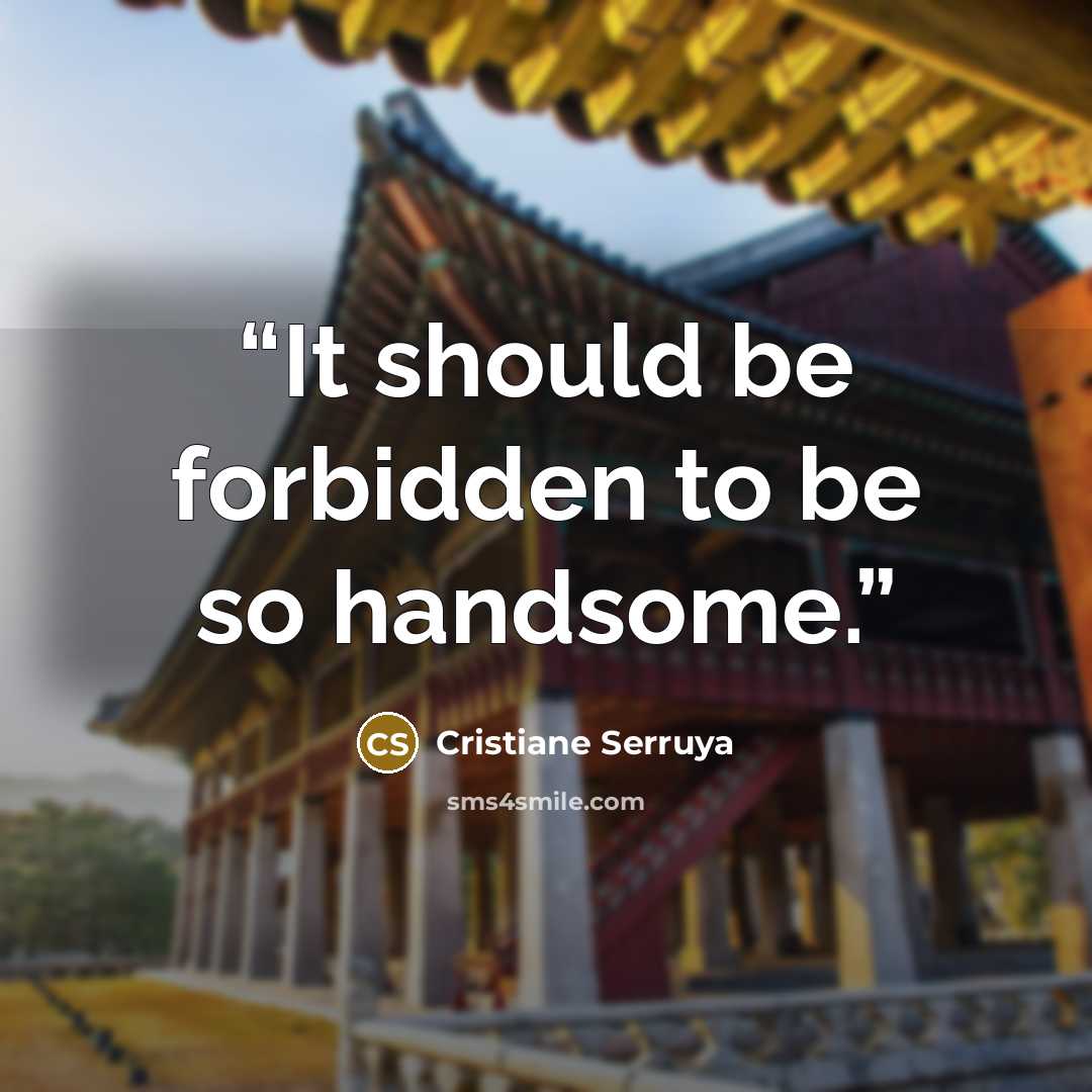 “It should be forbidden to be so handsome.” quote by Cristiane Serruya