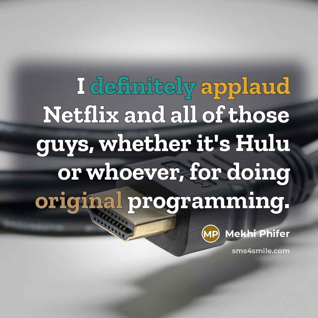 “I definitely applaud Netflix and all of those guys, whether it's Hulu or whoever, for doing original programming.” quote by Mekhi Phifer