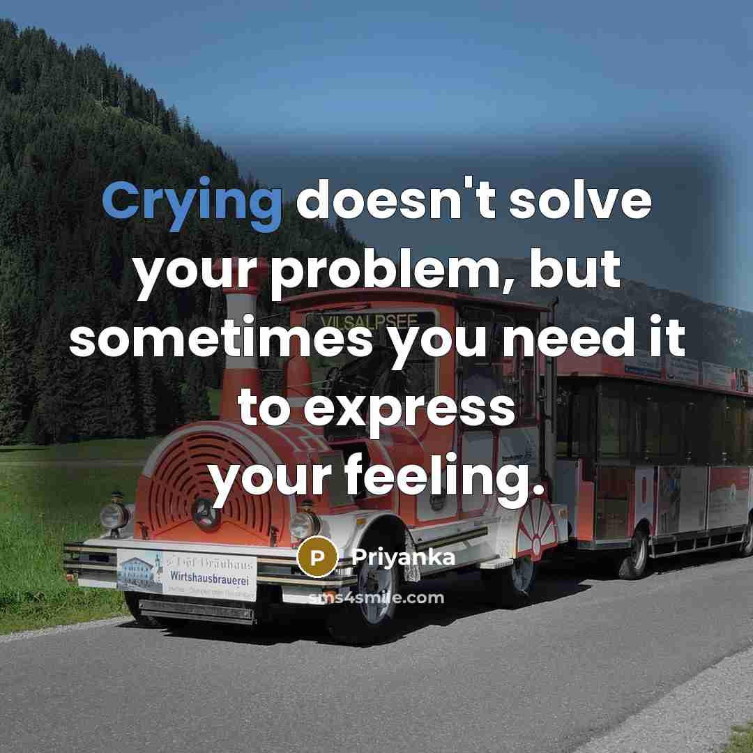 “Crying doesn't solve your problem, but sometimes you need it to express your feeling.” quote by Priyanka