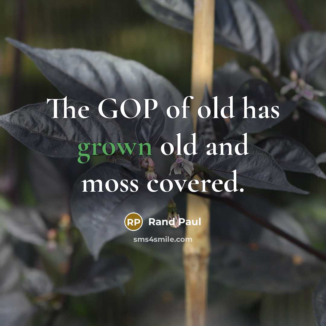“The GOP of old has grown old and moss covered.” quote by Rand Paul