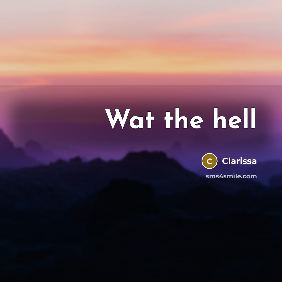 “Wat the hell” quote by Clarissa