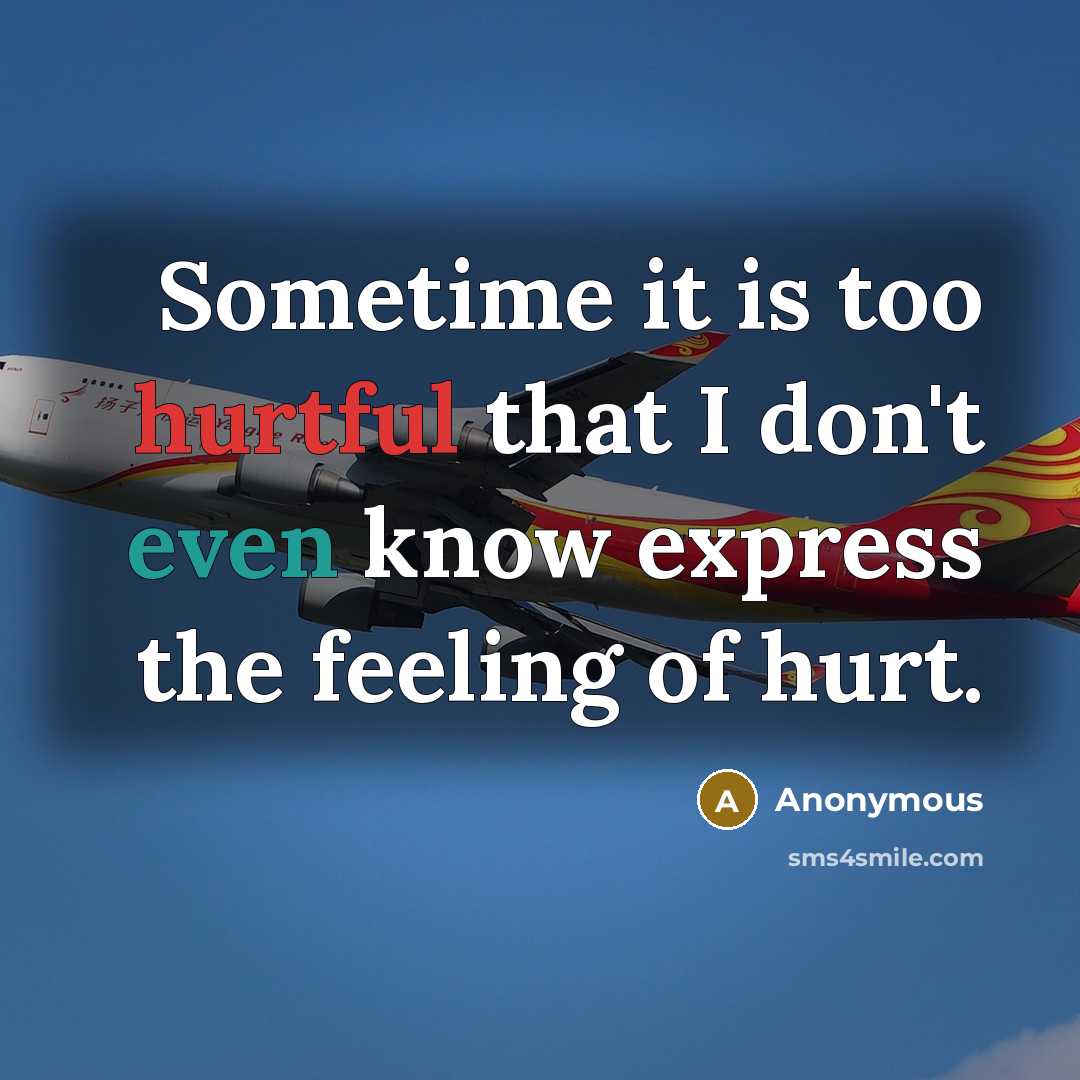 “Sometime it is too hurtful that I don't even know express the feeling of hurt.” quote by Anonymous