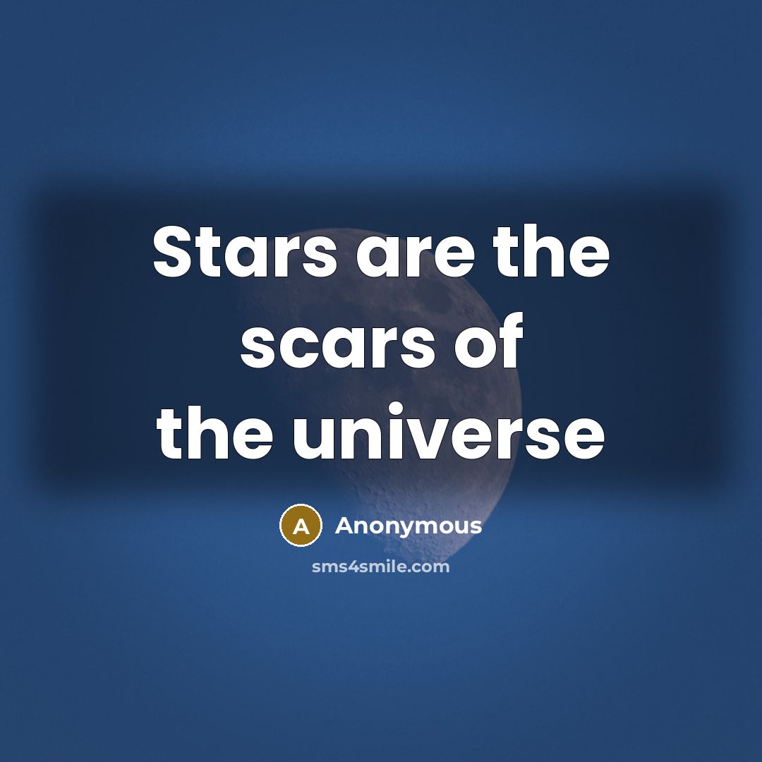 “Stars are the scars of the universe” quote by Anonymous