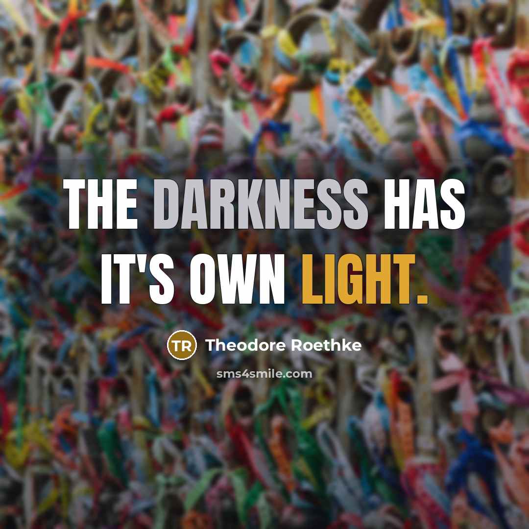 “The darkness has it's own light.” quote by Theodore Roethke