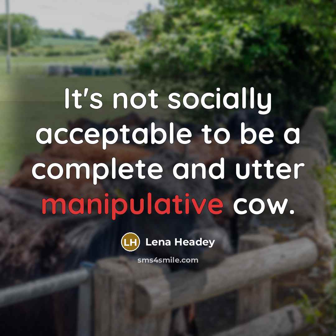 “It's not socially acceptable to be a complete and utter manipulative cow.” quote by Lena Headey