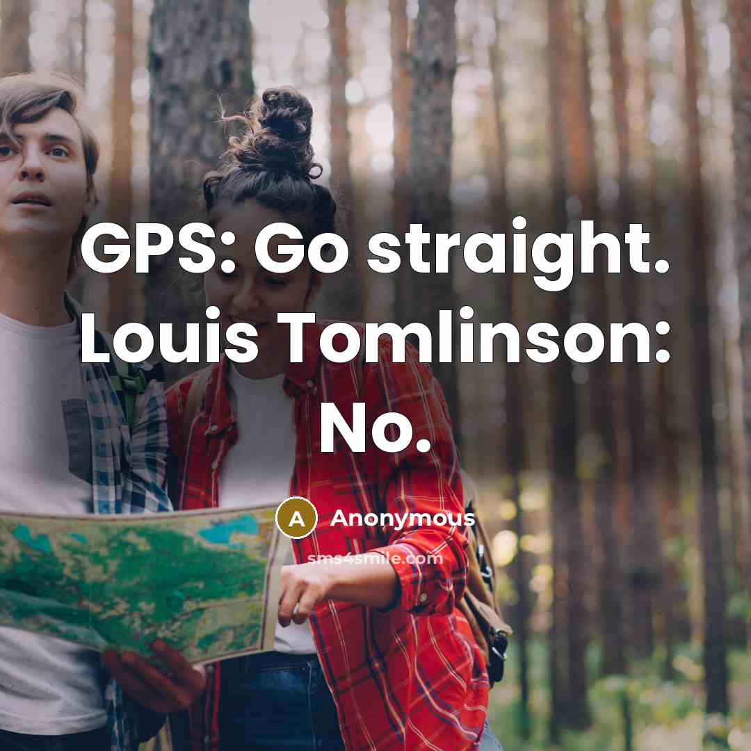 “GPS: Go straight. Louis Tomlinson: No.” quote by Anonymous