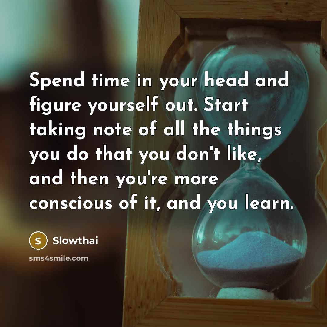 “Spend time in your head and figure yourself out. Start taking note of all the things you do that you don't like, and then you're more conscious of it, and you learn.” quote by Slowthai