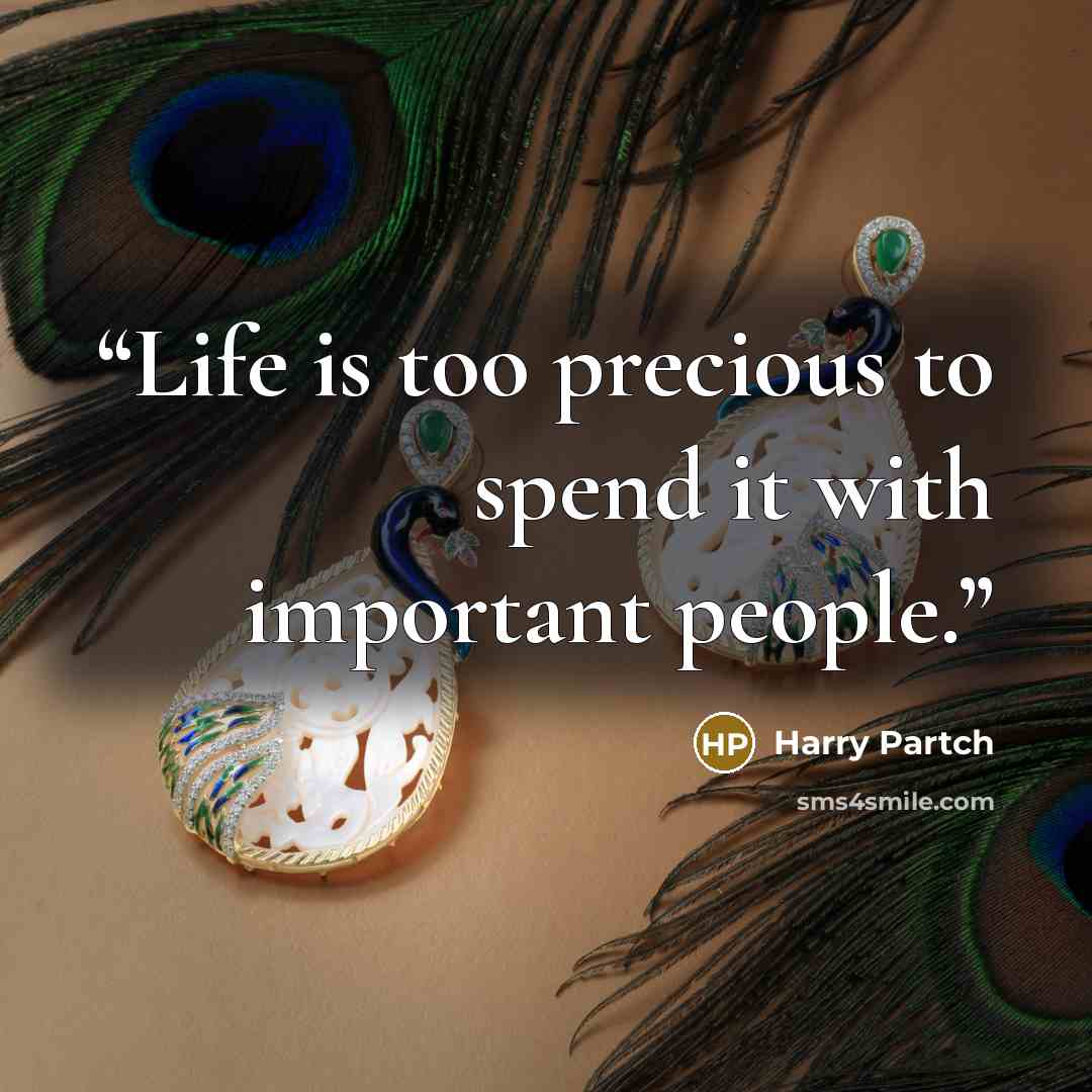 “Life is too precious to spend it with important people.” quote by Harry Partch