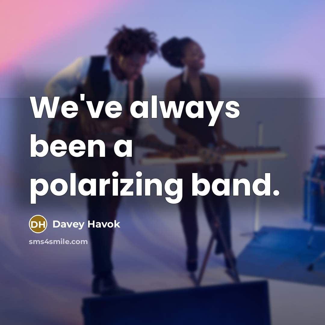 “We've always been a polarizing band.” quote by Davey Havok