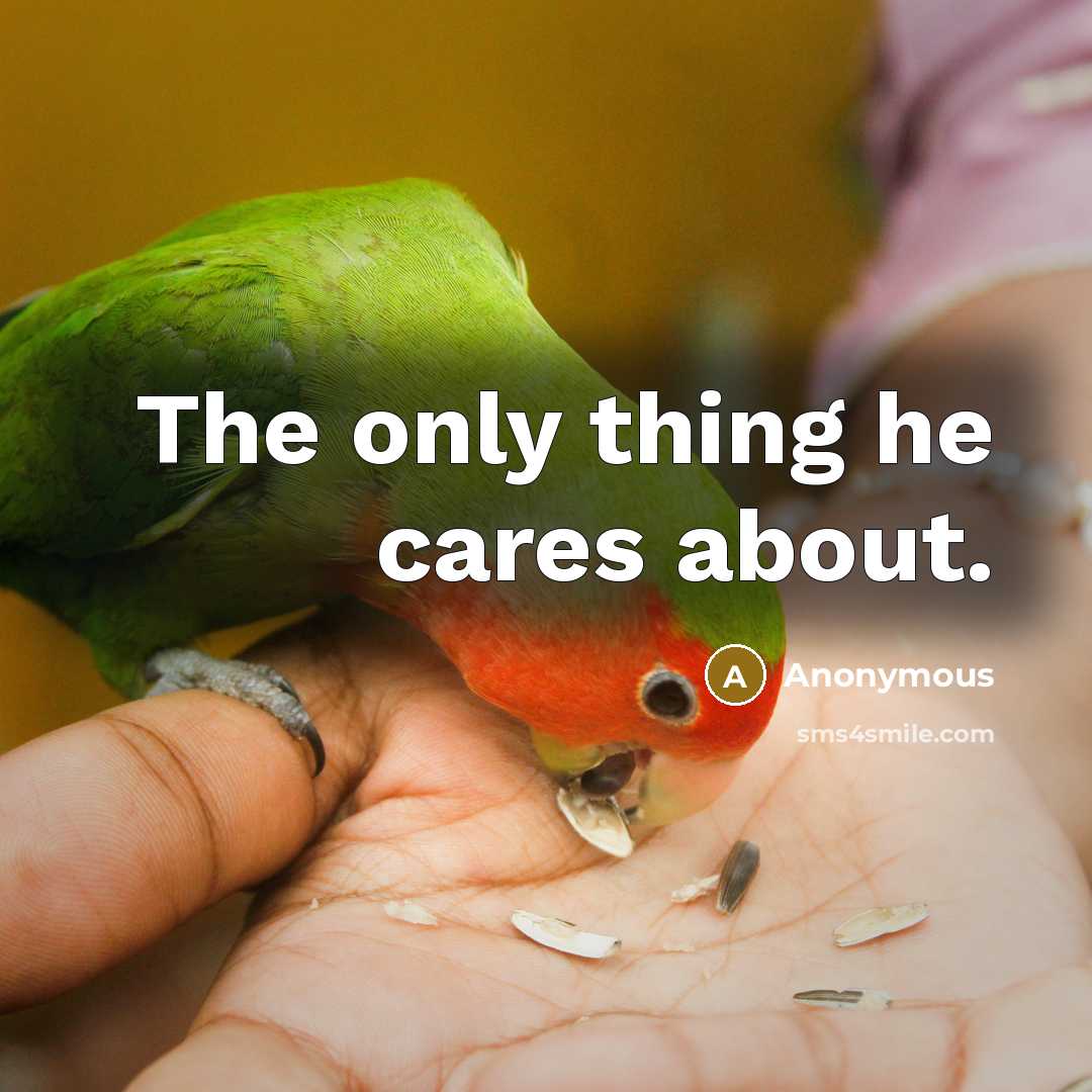 “The only thing he cares about.” quote by Anonymous