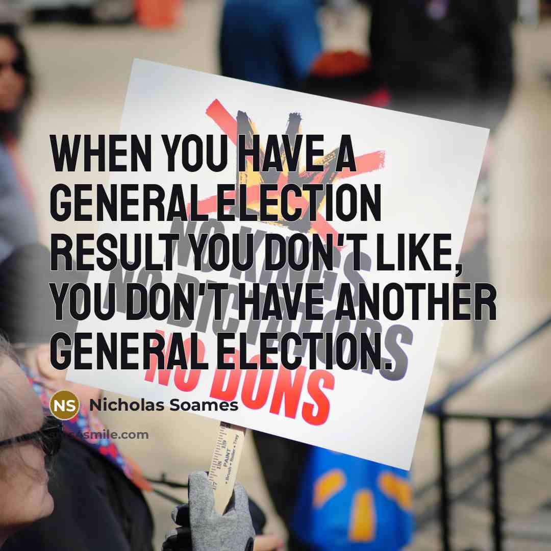 “When you have a general election result you don't like, you don't have another general election.” quote by Nicholas Soames