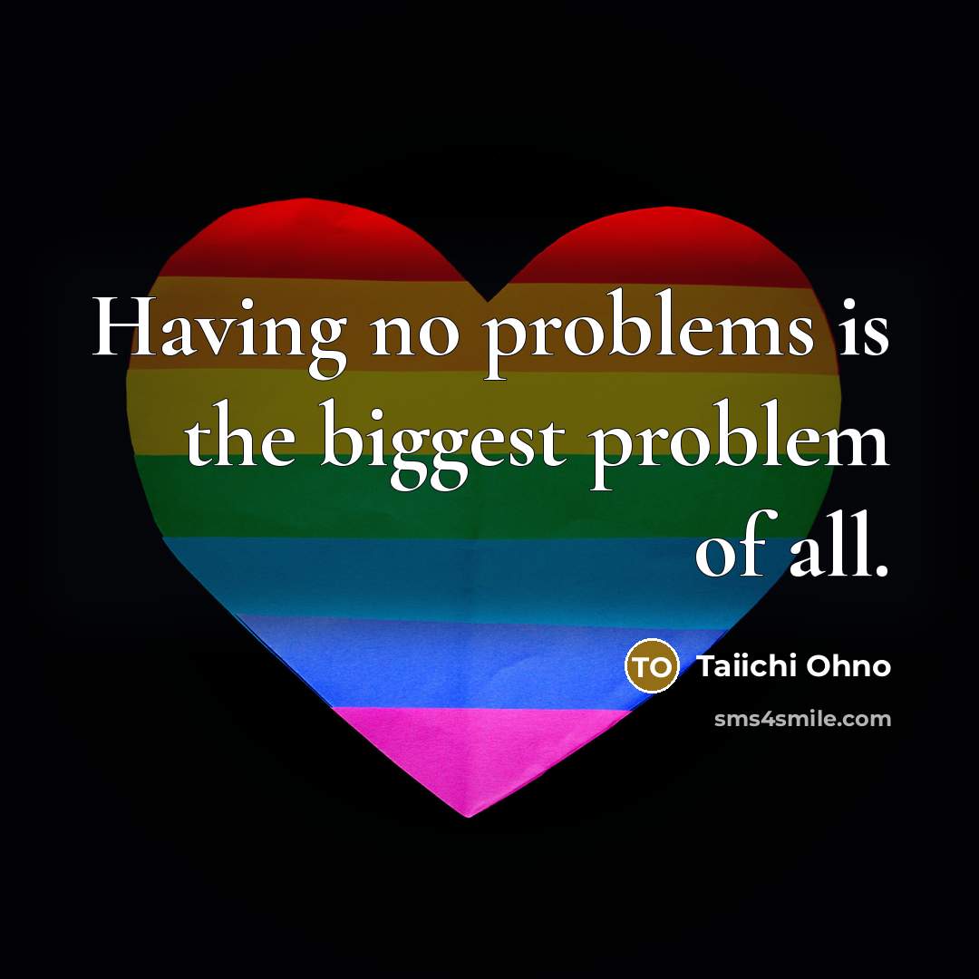 “Having no problems is the biggest problem of all.” quote by Taiichi Ohno