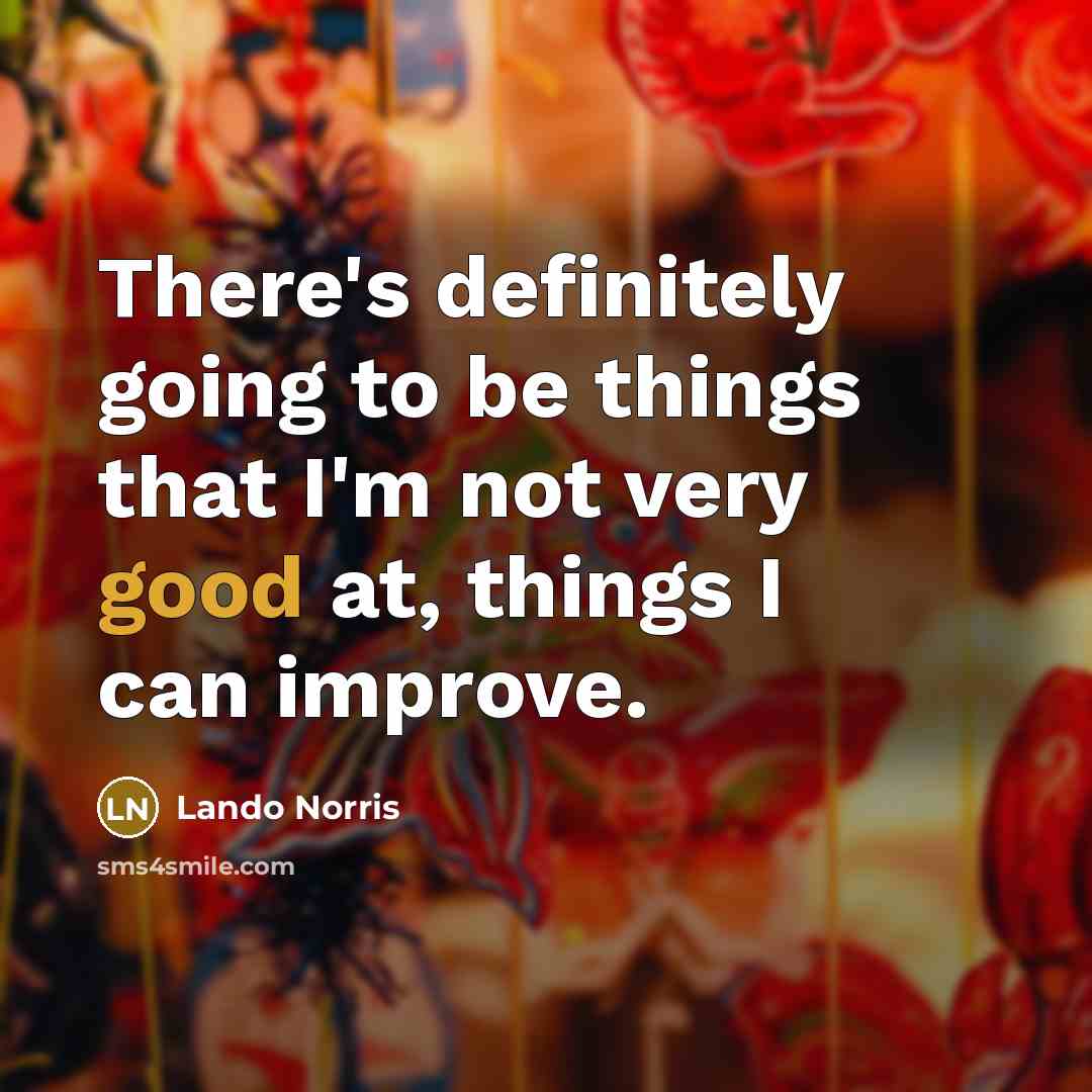 “There's definitely going to be things that I'm not very good at, things I can improve.” quote by Lando Norris