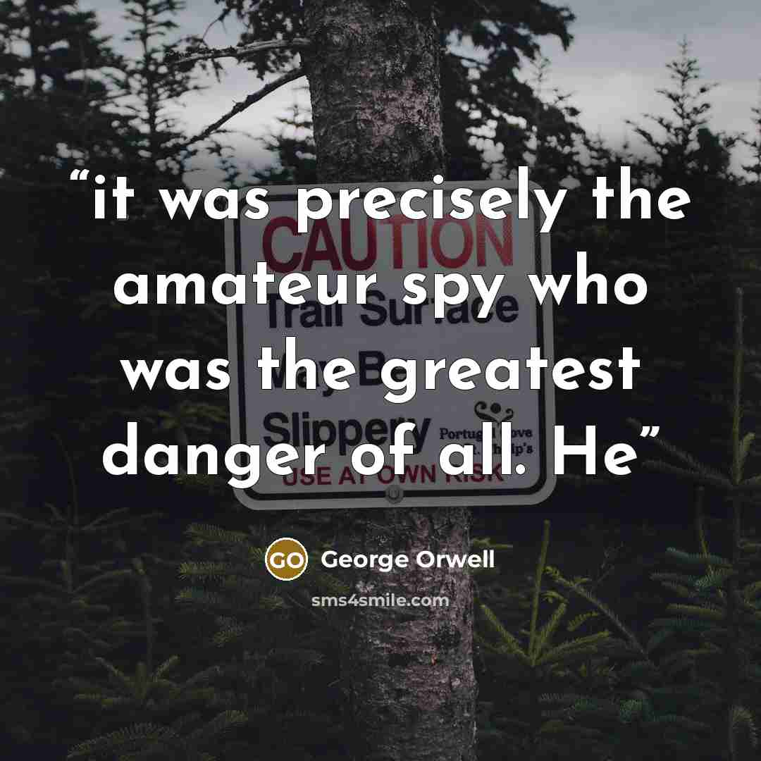 “it was precisely the amateur spy who was the greatest danger of all. He” quote by George Orwell