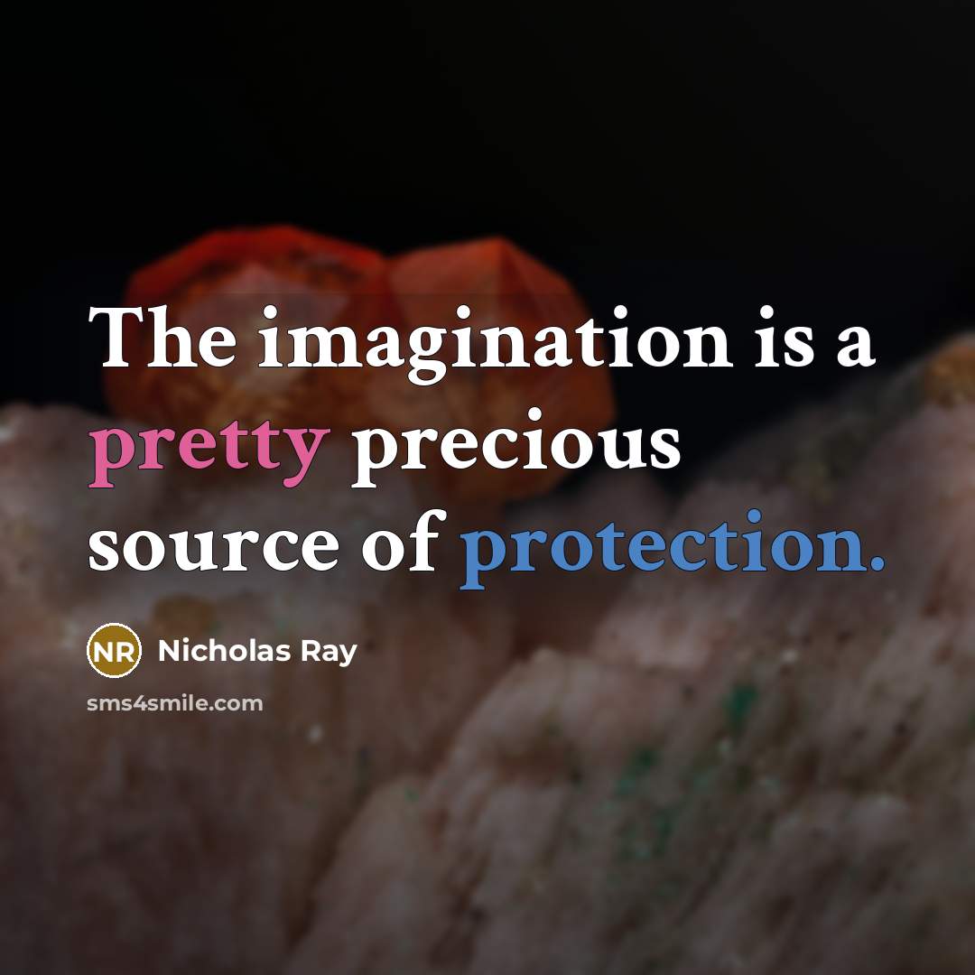 “The imagination is a pretty precious source of protection.” quote by Nicholas Ray