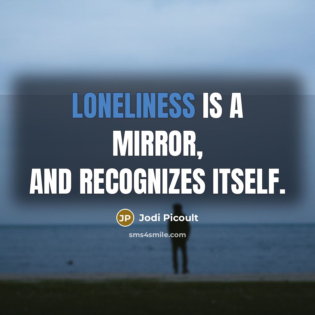 “Loneliness is a mirror, and recognizes itself.” quote by Jodi Picoult