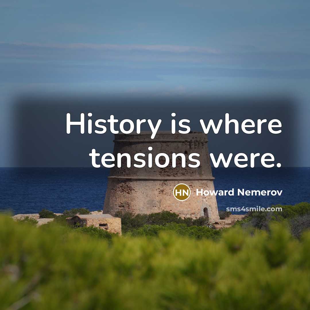 “History is where tensions were.” quote by Howard Nemerov
