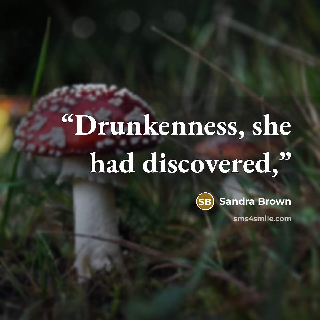 “Drunkenness, she had discovered,” quote by Sandra Brown
