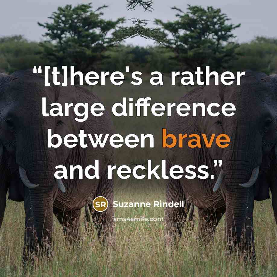 “[t]here's a rather large difference between brave and reckless.” quote by Suzanne Rindell