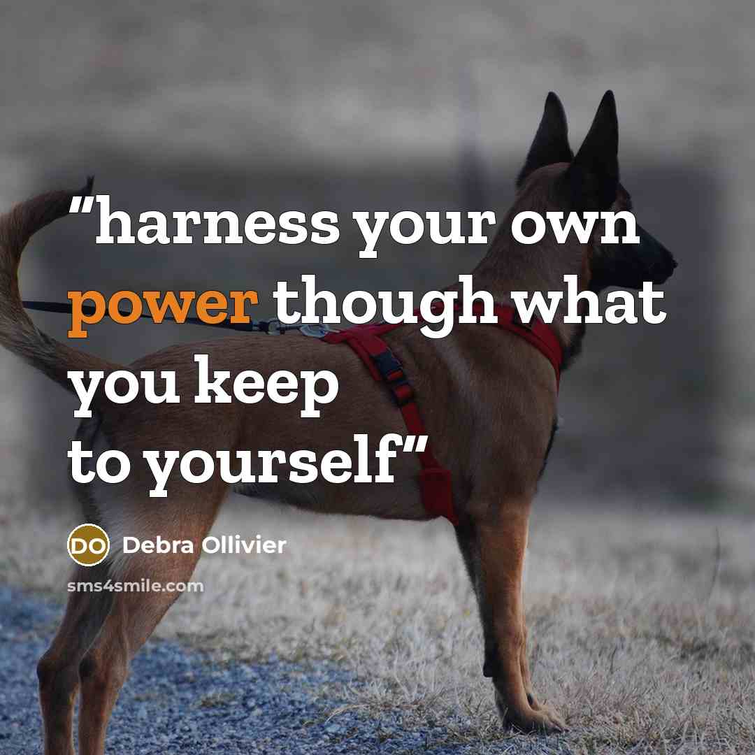 “harness your own power though what you keep to yourself” quote by Debra Ollivier
