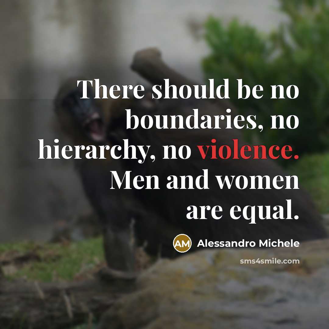 “There should be no boundaries, no hierarchy, no violence. Men and women are equal.” quote by Alessandro Michele