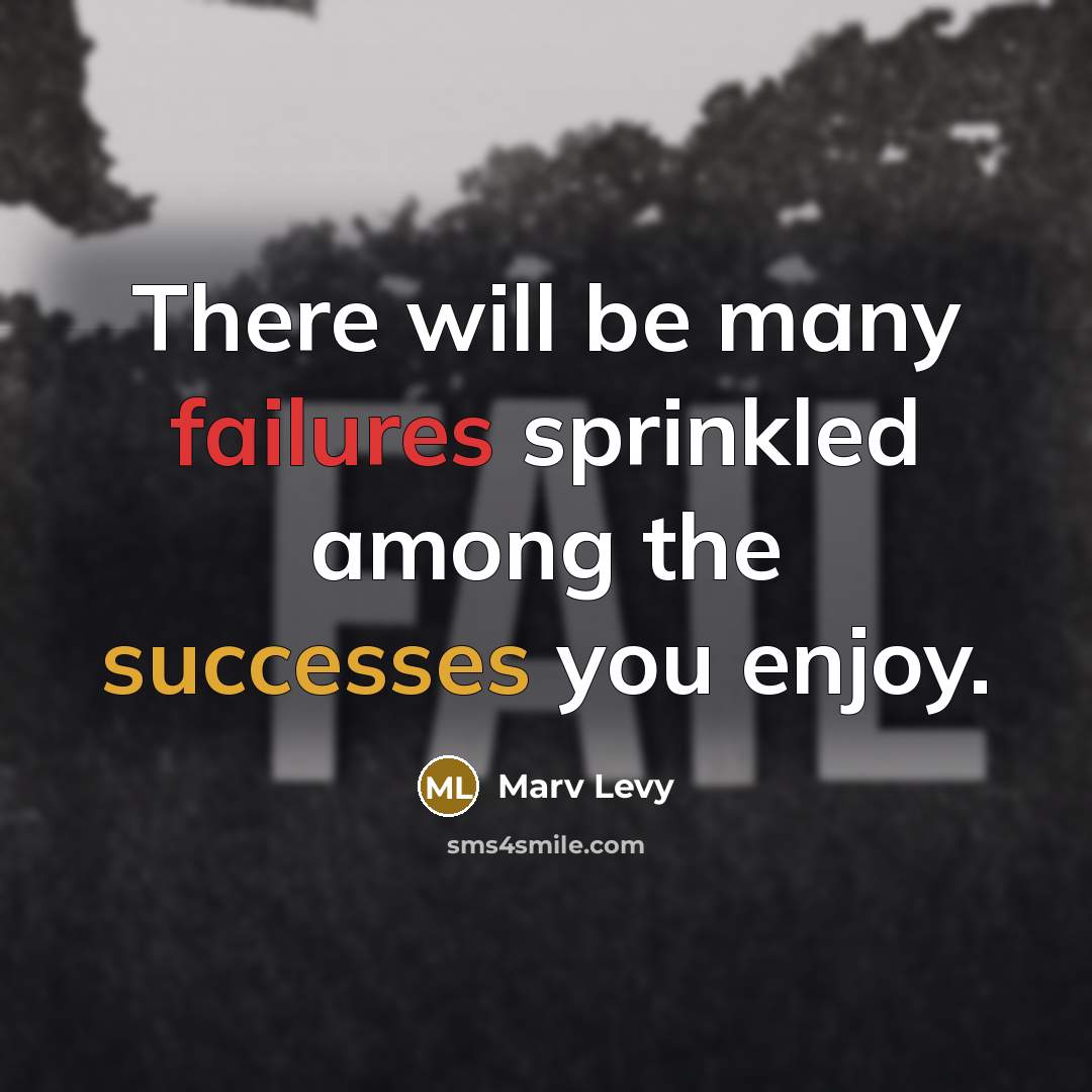 “There will be many failures sprinkled among the successes you enjoy.” quote by Marv Levy