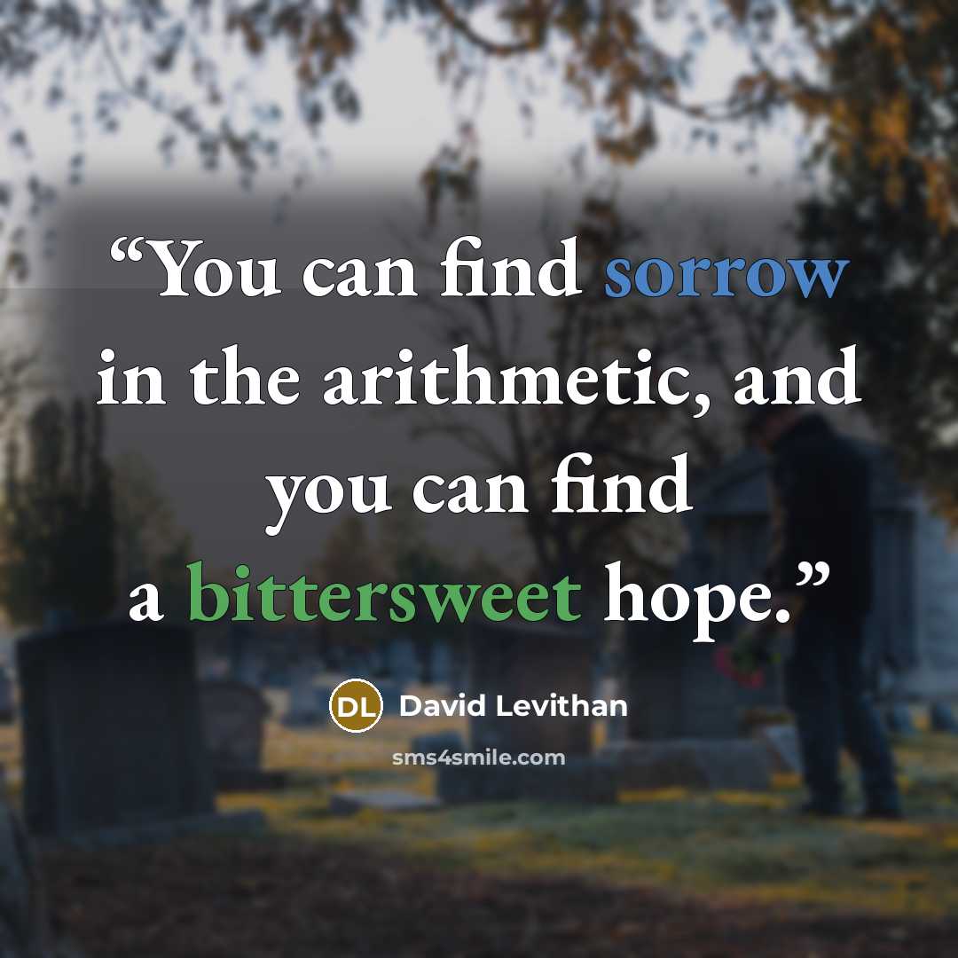 “You can find sorrow in the arithmetic, and you can find a bittersweet hope.” quote by David Levithan