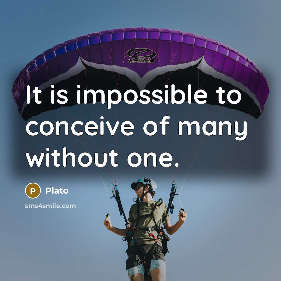 “It is impossible to conceive of many without one.” quote by Plato
