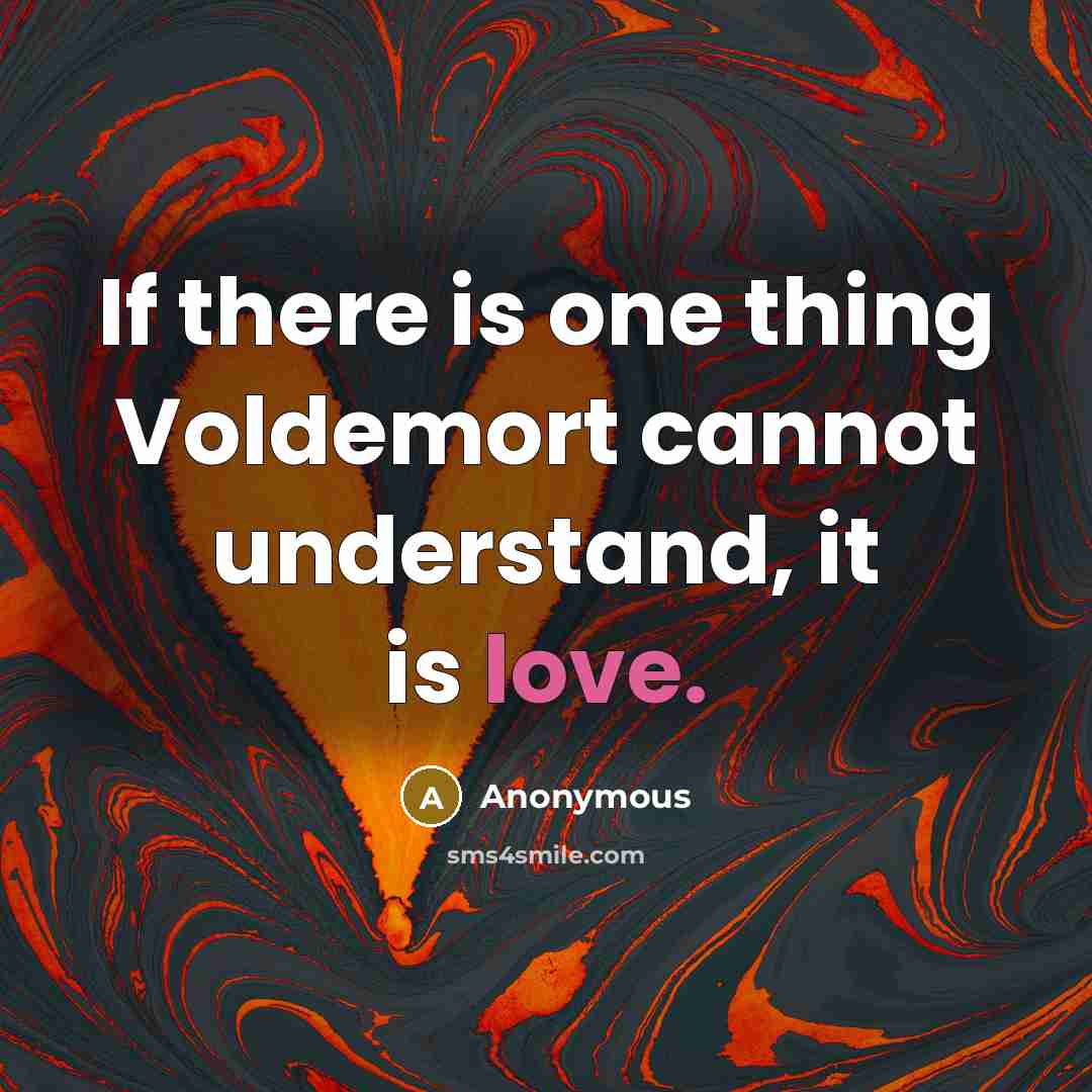 “If there is one thing Voldemort cannot understand, it is love.” quote by Anonymous