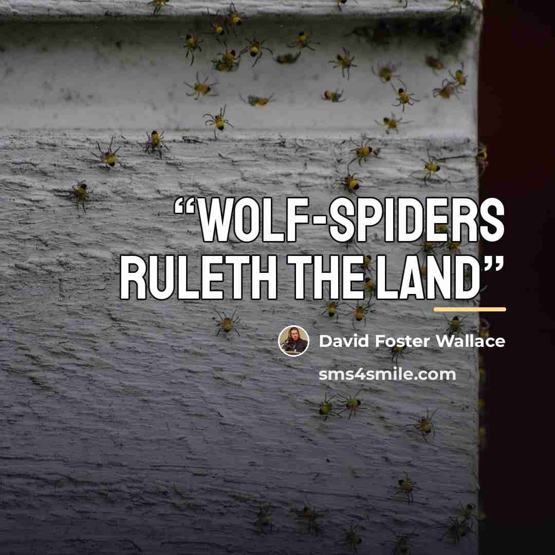 “Wolf-Spiders Ruleth the Land” quote by David Foster Wallace