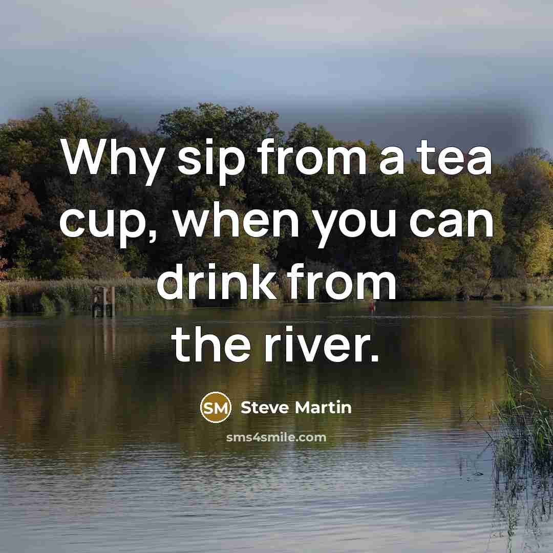 “Why sip from a tea cup, when you can drink from the river.” quote by Steve Martin