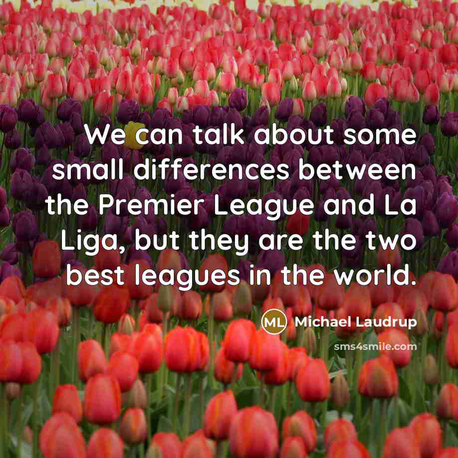 “We can talk about some small differences between the Premier League and La Liga, but they are the two best leagues in the world.” quote by Michael Laudrup
