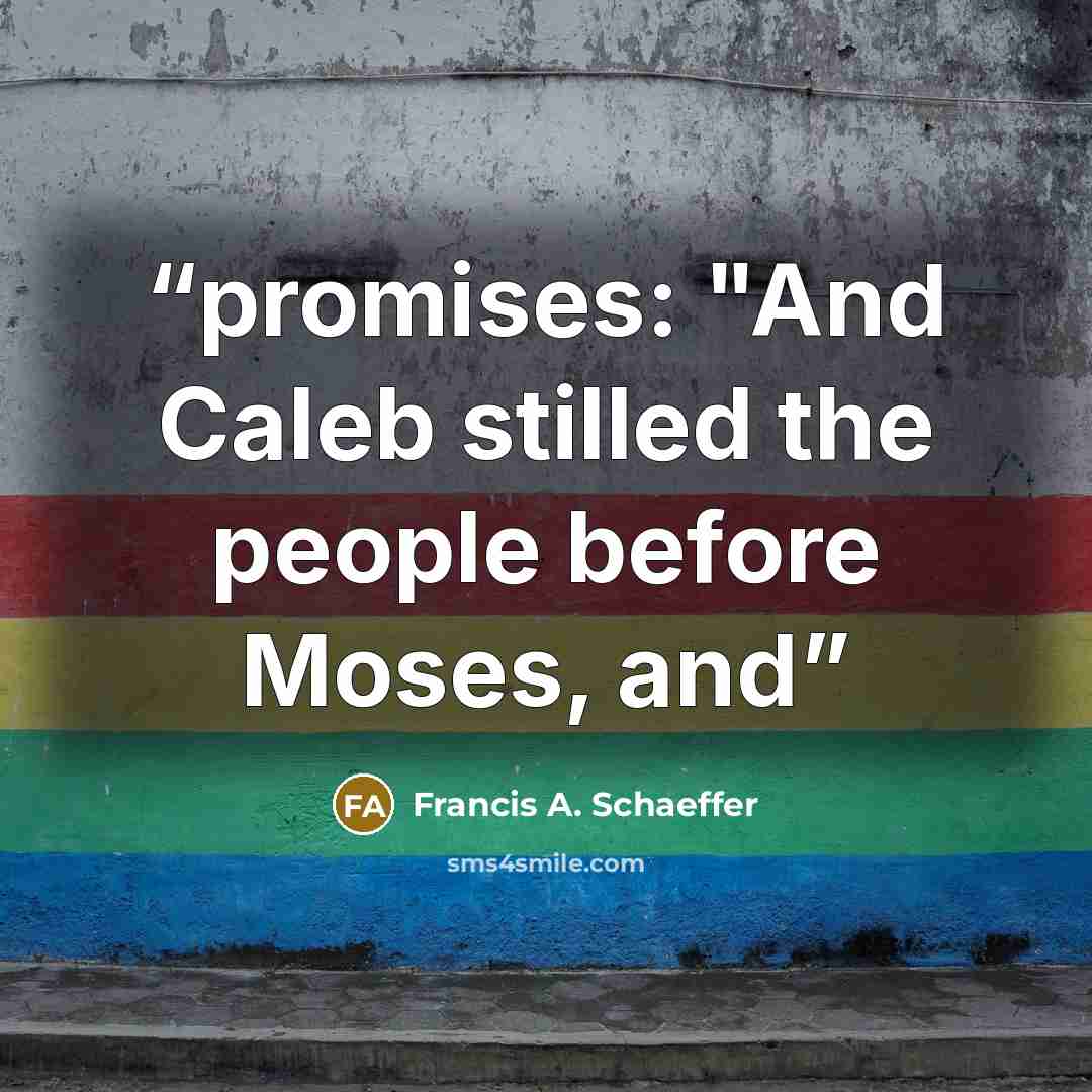 “promises: "And Caleb stilled the people before Moses, and” quote by Francis A. Schaeffer