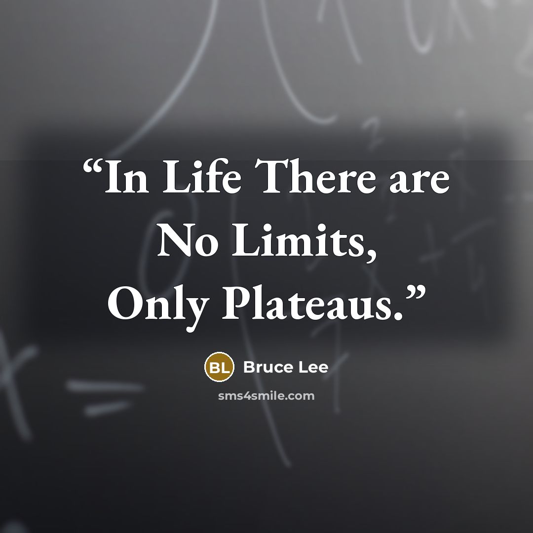 “In Life There are No Limits, Only Plateaus.” quote by Bruce Lee