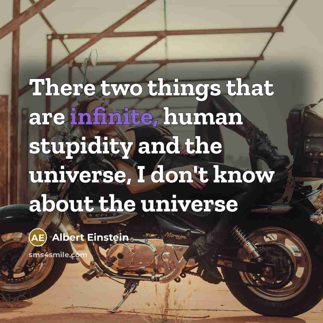 “There two things that are infinite, human stupidity and the universe, I don't know about the universe” quote by Albert Einstein