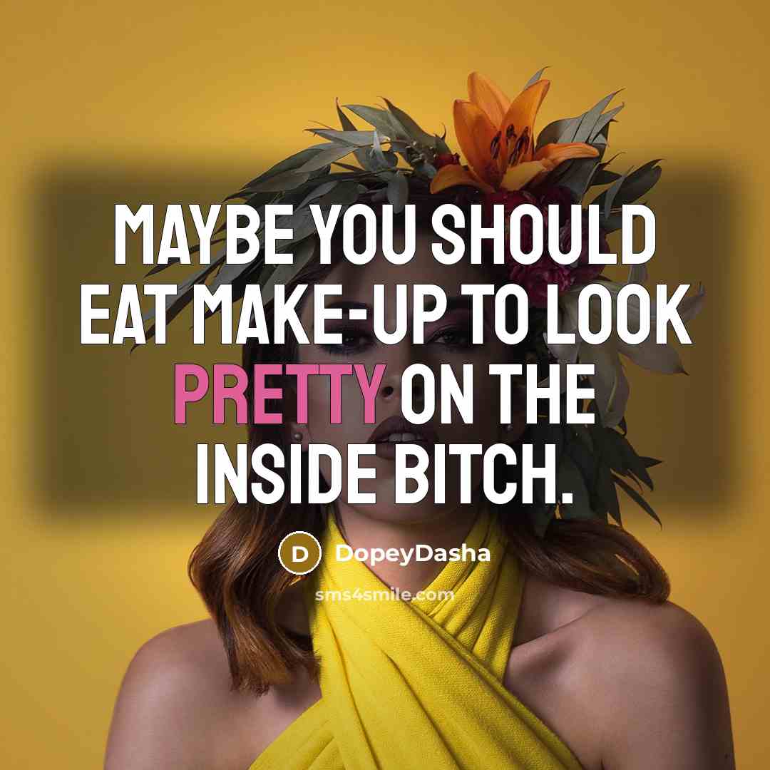 “Maybe you should eat make-up to look pretty on the inside bitch.” quote by DopeyDasha