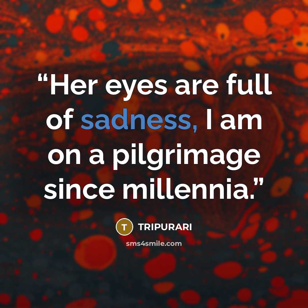 “Her eyes are full of sadness, I am on a pilgrimage since millennia.” quote by Tripurari