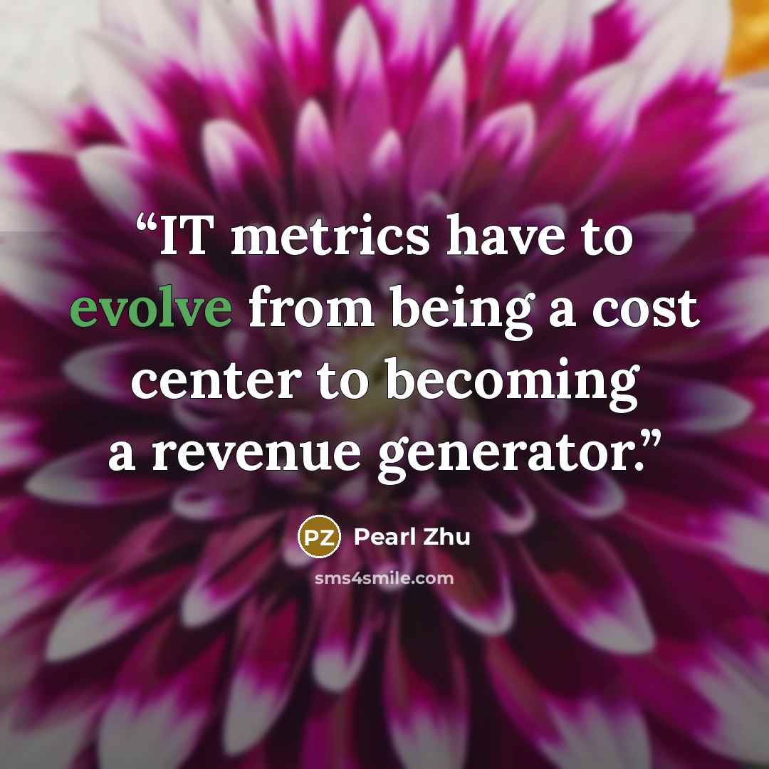 “IT metrics have to evolve from being a cost center to becoming a revenue generator.” quote by Pearl Zhu