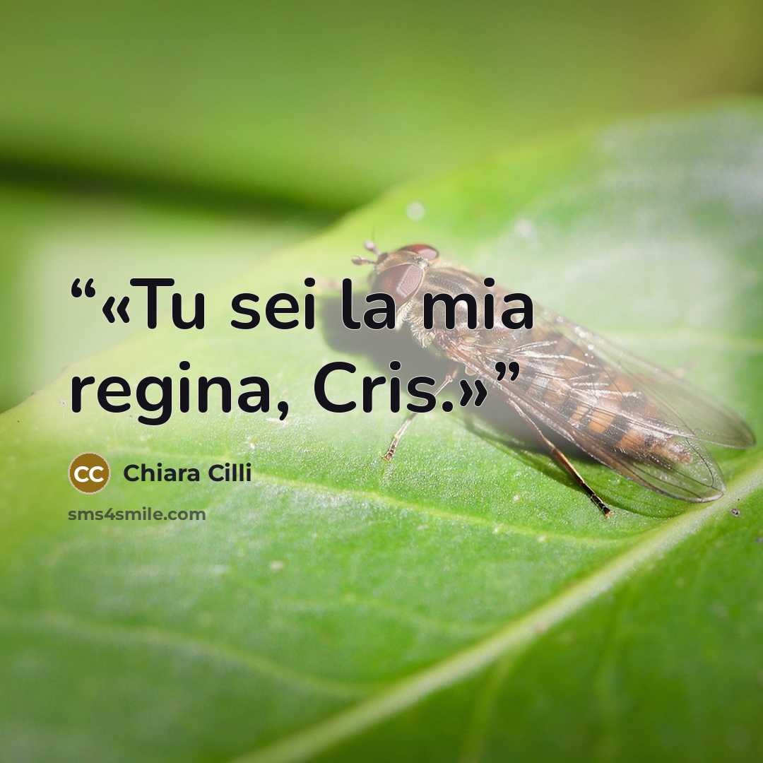 “Tu sei la mia regina, Cris.” quote by Chiara Cilli