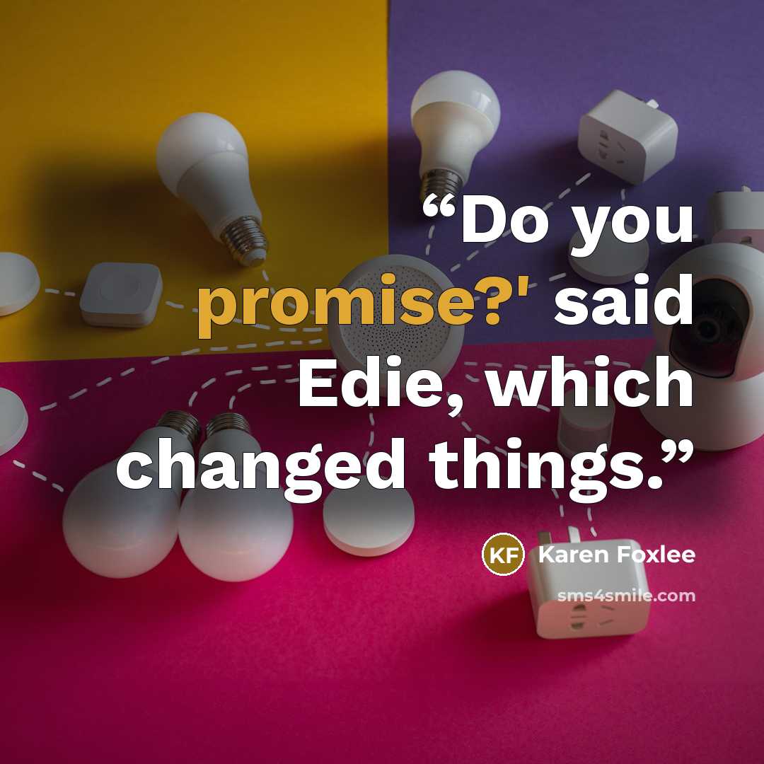 “Do you promise?' said Edie, which changed things.” quote by Karen Foxlee